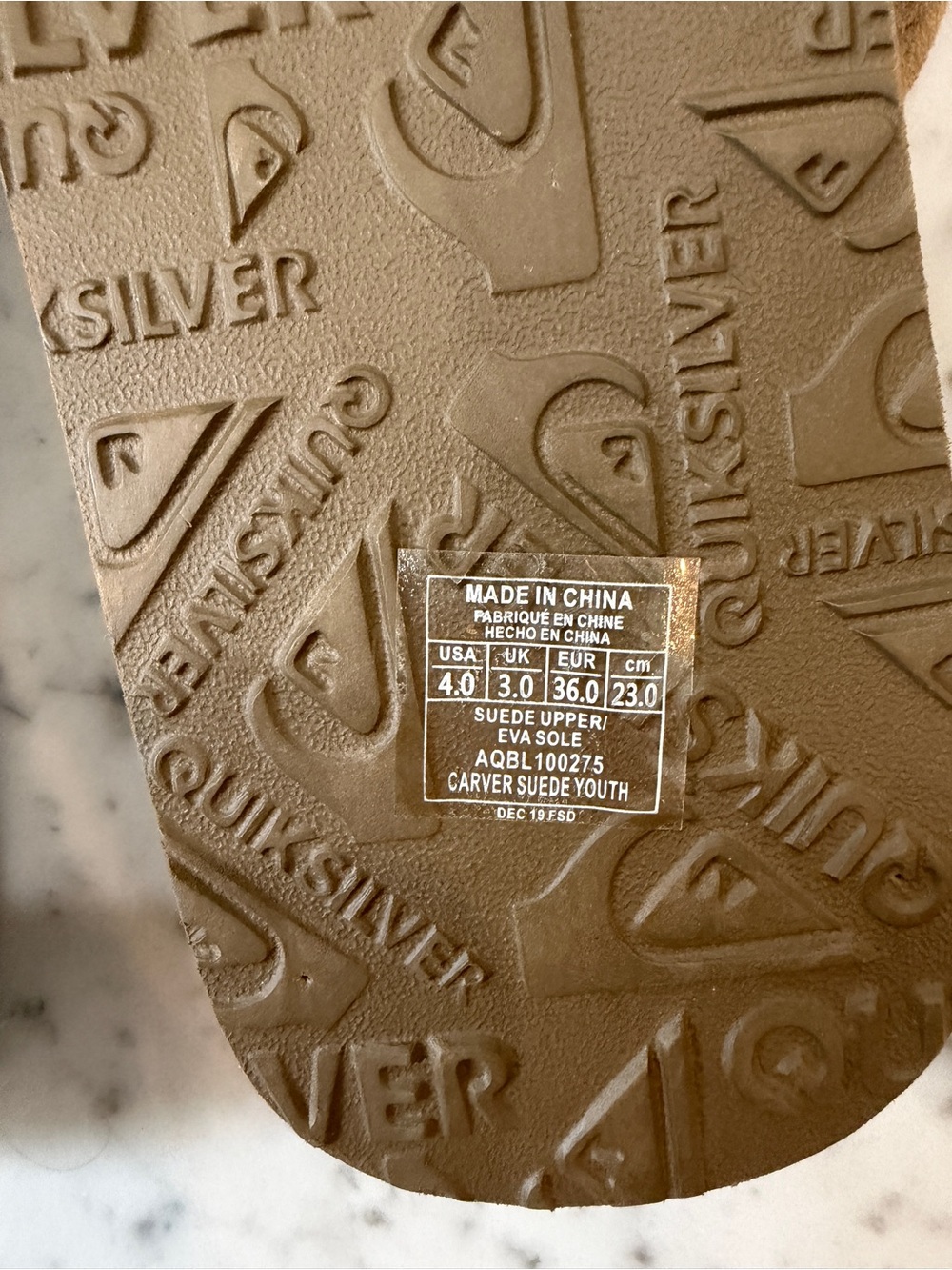 Quiksilver Brown Textured Flip Flop Sandal - Picture 3 of 3